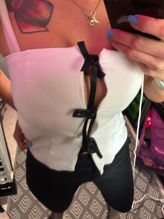 Top palabra de honor con lazo, Zara