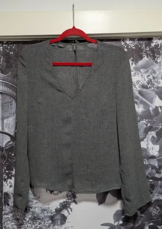 Blusón Mango Manga Larga Gris Talla XS