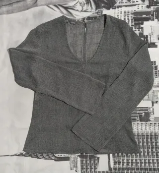 Blusón Mango Manga Larga Gris Talla XS