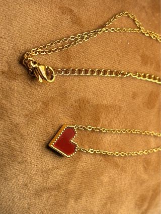 Collar Corazón Dorado y Rojo mujer