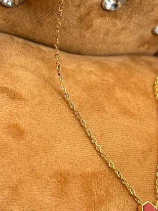 Collar Corazón Dorado y Rojo mujer