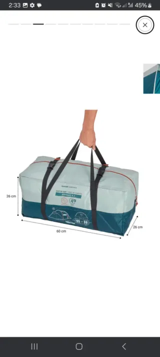 Tienda de campaña Decathlon