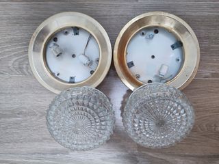 Plafones de cristal años 70 beige