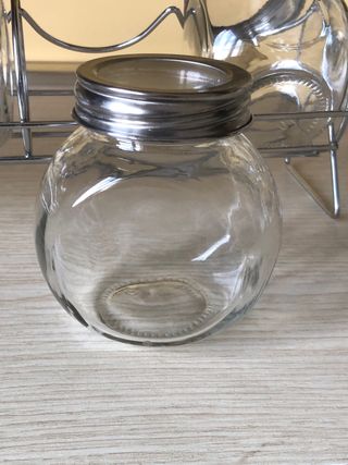 Porta spezie in vetro e metallo