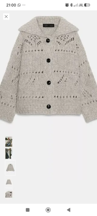 Chaqueta Zara punto grueso talla M