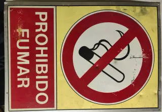 Letrero Prohibido Fumar Metal