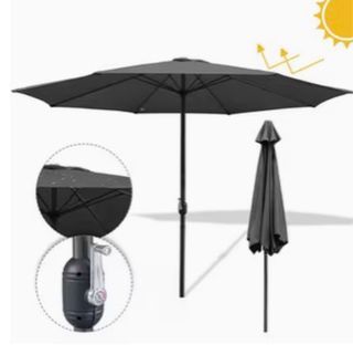 Sombrilla jardín negra + 2 bases