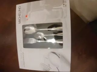 Set Posate 6 coperti Vetro e Metallo