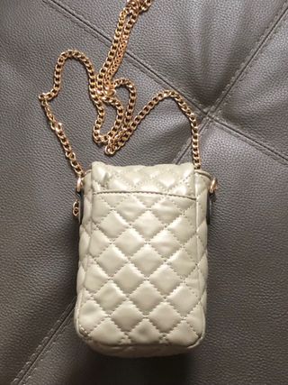 Borsa tracolla trapuntata grigio oro