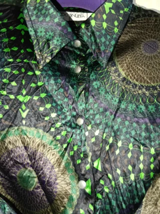 Camicia COCCINELLE fantasia verde marrone taglia S