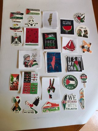 3x1€ Pegatinas Gaza solidarias