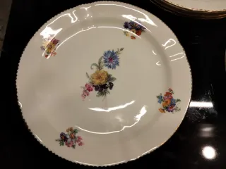 Platos de porcelana antiguos con borde dorado