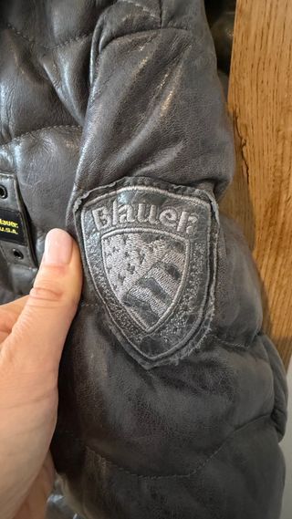 Chaqueta Blauer Piel Gris Oscuro