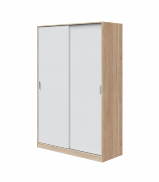 Armario 120x200x50cm Puertas Correderas. Blanco y