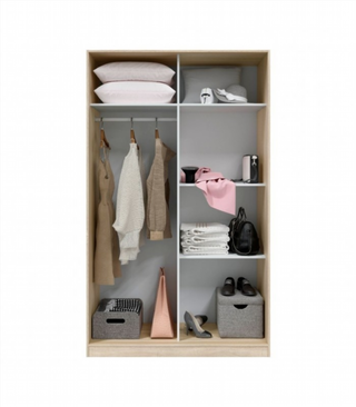 Armario 120x200x50cm Puertas Correderas. Blanco y