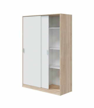 Armario 120x200x50cm Puertas Correderas. Blanco y