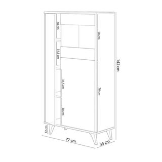 Vitrina 3 Puertas. Roble Canadian/Blanco Artik