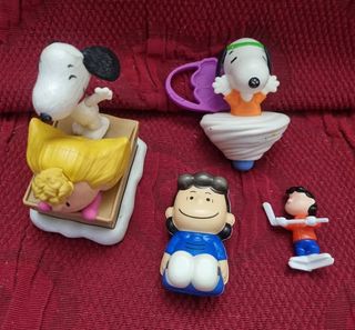 Lotto Figure Snoopy Lucy Peanuts Vintage