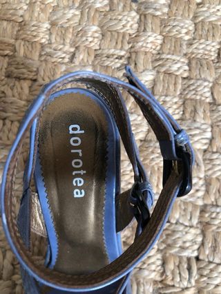 Sandalias de piel Dorotea azul eléctrico