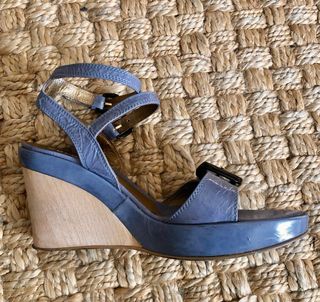 Sandalias de piel Dorotea azul eléctrico