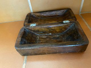 Cofre madera maciza antiguo tallado