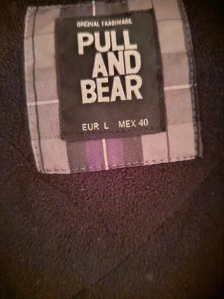 Cazadora barata inviernode cuadros gris y morad