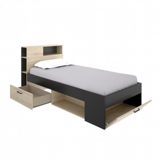 Cama Juvenil Compacta Lanka con Cabezal. Natural/