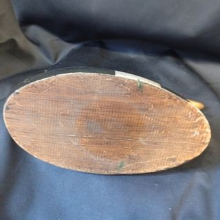 PATO DE MADERA PINTADO A MANO CABEZA BRONCE