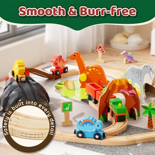 Trenino in Legno con Dinosauri