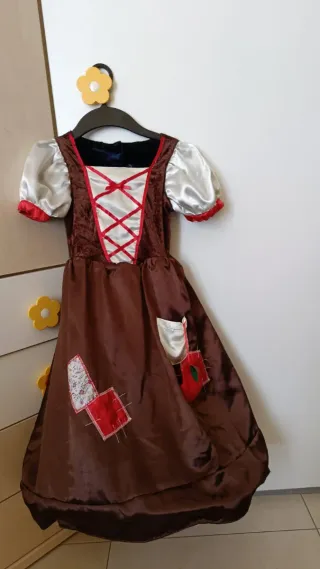 Vestito Carnevale Biancaneve Contadina Double Face