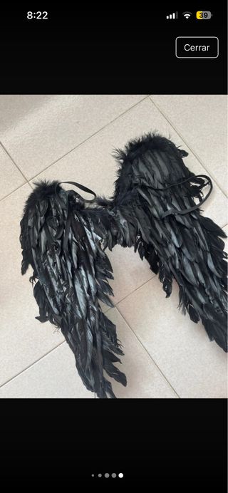 Alas negras disfraz