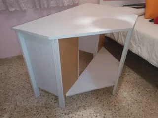 Mesa escritorio esquinera blanca