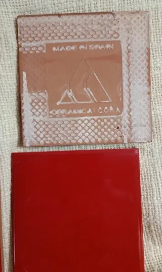Lote 4 Azulejos Cerámica Rojos 10x10