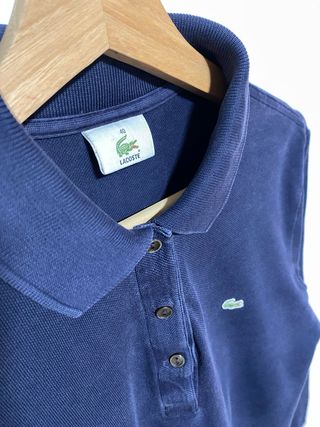 Polo Lacoste Azul Marino Manga Larga Talla 40