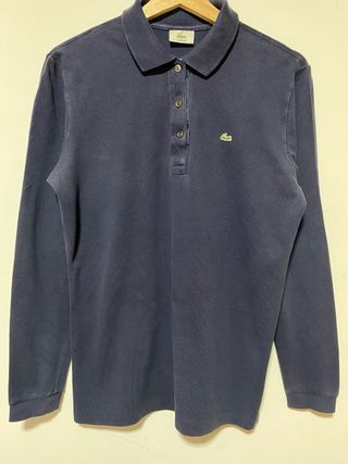 Polo Lacoste Azul Marino Manga Larga Talla 40