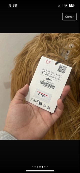 Abrigo largo efecto pelo Zara Studio € NEGOCIABLE