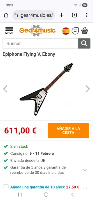 Epiphone 1958 Flying V Inspired by Gibson mejorada