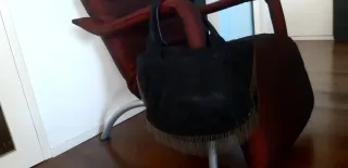 Borsa Giorgio Armani nera con frange