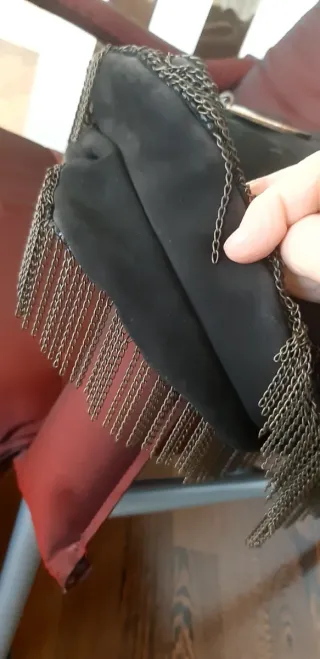 Borsa Giorgio Armani nera con frange