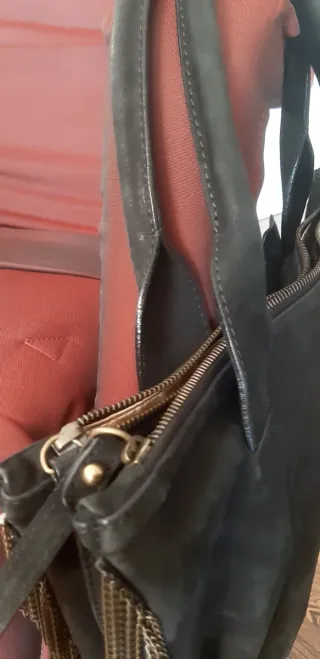 Borsa Giorgio Armani nera con frange