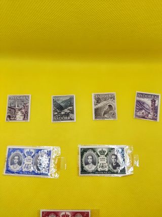 Sellos de Mónaco Inglaterra y Andorra