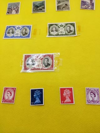 Sellos de Mónaco Inglaterra y Andorra