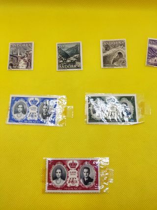 Sellos de Mónaco Inglaterra y Andorra