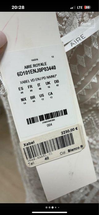 Vestido Novia Sirena 40