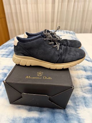 Zapatillas Massimo Dutti ante azul