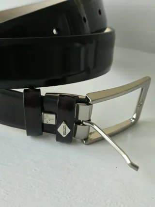 Cinturón Lotusse Piel Marrón Hebilla Metálica