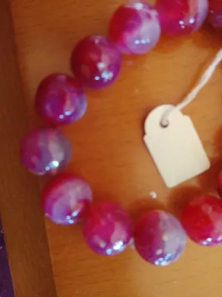 Collana donna rosa e viola più braccialetto