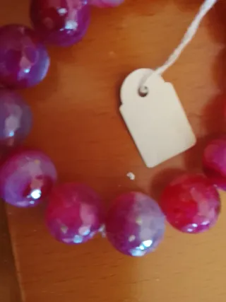 Collana donna rosa e viola più braccialetto