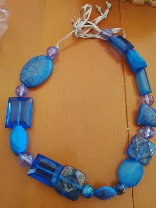 Collana donna rosa e viola più braccialetto