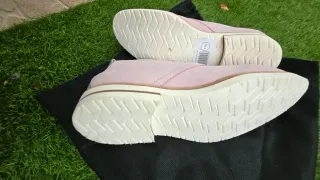 Botas Suede Rosa e Cinza